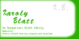 karoly blatt business card